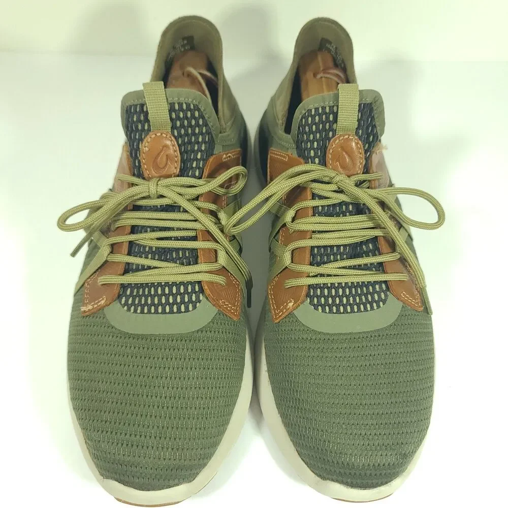 Olukai Mio Li Sneakers Hunter Green Lava Rock Shoes 10440-HGLR Mens Size 10